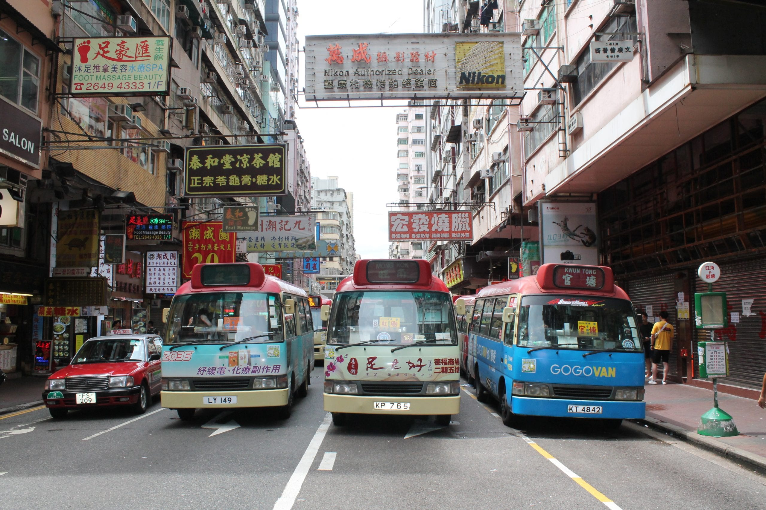 hong kong red taxi