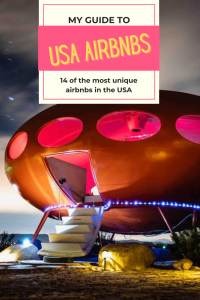 From a a 1950s dairy barn in Virginia to a super unique Futuro House in Joshua Tree - here are 14 of the most scenic airbnbs in the USA. 